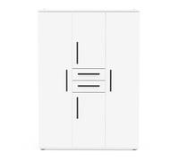 Amoire placard de rangement 4 portes et 2 tiroirs couleur blanc mat - Largeur 134,6 x Profondeur 50 x Hauteur 188 cm