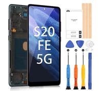 AMOLED Écran pour Samsung Galaxy S20 Fe/Galaxy S20 Fe 5G 6,5" LCD Affichage Remplacement du Verre numérisant avec Outils (Noir avec Cadre)