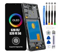 AMOLED Kit de remplacement d'écran pour Samsung Galaxy S20 FE 5G Noir avec cadre - Écran LCD tactile numériseur - SM-G781U1/DS G781A G781W G781V - 6,5 pouces (fonction d'empreintes digitales)