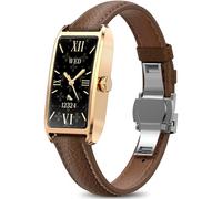 AMOLED Montre connectée élégante et fine pour femme - 1,13" - Moniteur de fréquence cardiaque - Podomètre - Analyse du sommeil - Cycle menstruel - Montre de sport - Or - Étanche IP68