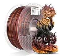 AMOLEN Filament Imprimante 3D, Filament PLA 1.75mm, Silk Tri couleurs PLA Silk Noir Shiny Rouge Or Filament, Gradient Filament PLA Pour Imprimante 3D 1KG/2.2lb