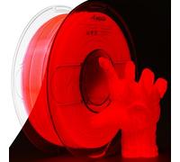 AMOLEN Filament PLA 3D pour imprimante 3D, 1,75 mm, filament PLA rouge phosphorescent pour impression 3D, meilleur avec lampes UV, bobine de 1 kg, précision dimensionnelle +/- 0,02 mm, compatible avec