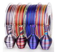 AMOLEN - Lot de 4 filaments PLA soie brillant de 1,75 mm pour la plupart des imprimantes 3D, multicolore à changement de couleur rapide, 200 g par bobine