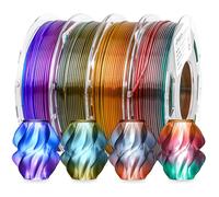 AMOLEN PLA Filament 1.75mm pour Imprimante 3D, Précision Dimensionnelle +/-0.02mm, 200 g x 4 Bobines