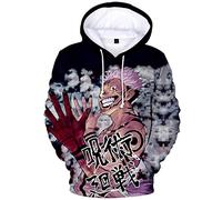 AMOMA Cosplay Anime Sweats à Capuche Unisexe T-Shirts à Manches Longues Gojo 3D Impression Sweatshirt(XS,PinkHair)