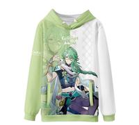 AMOMA Cosplay Jeu Genshin Impact 3D Sweat À Capuche Imprimé Casual Unisexe Pull Sweat(L,Baizhu-GW)
