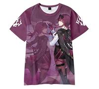 AMOMA Unisex Cosplay Jeux Honkai Star Rail 3D Impression Manches Courtes T-Shirt Décontracté Col Rond Tees(XL,Kafka)