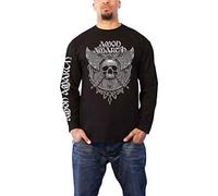 Amon Amarth T Shirt Gris Skull Nouveau Officiel Homme Noir Long Sleeve Size XXL