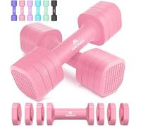 Amonax Haltères Réglables 4 En 1, Kit De Poids 1kg à 2.5kg, Alteres Musculation Femme Et Homme, Dumbbell Set Compact Pour Entraînement De Force, Fitness Et Poids Musculation à La Maison (Rose)