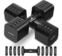 Amonax Haltères Réglables 5 en 1, Kit de Poids 1kg/2kg/3kg/4kg/5kg, Alteres Musculation Femme et Homme, Dumbbell Set Compact pour Entraînement de Force, Fitness et Poids Musculation à la Maison