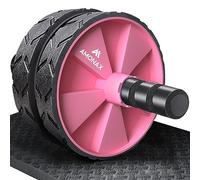 Amonax Roue Abdominale Convertible, Ab Roller Wheel, Roulette Abdominaux Exercice pour Abdominaux, Roue de Fitness pour Musculation Sport Maison Materiel pour Homme Femme (Rose)