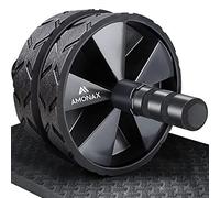Amonax Roue Abdominale Convertible, Ab Roller Wheel, Roulette Abdominaux Exercice pour Abdominaux, Roue de Fitness pour Musculation Sport Maison Materiel pour Homme Femme (Noir)