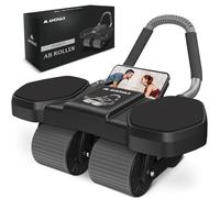 Amonax Roue Abdominale Convertible, Ab Roller Wheel, Roulette Abdominaux Exercice pour Abdominaux, Roue de Fitness pour Musculation Sport Maison Materiel pour Homme Femme (Noir Pro)