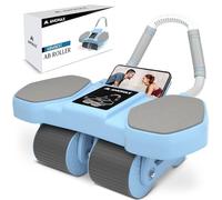 Amonax Roue Abdominale, Roulette Abdominaux à Quatre Roues, Ab Roller Avec Support Pour Coudes, Roue Abdominale à Rebond Automatique, Roulette Musculation Pour Musculation Maison Et Fitness Homme