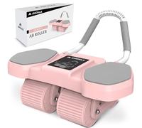 Amonax Roue Abdominale, Roulette Abdominaux à Quatre Roues, Ab Roller Avec Support Pour Coudes, Roue Abdominale à Rebond Automatique, Roulette Musculation Pour Musculation Maison Et Fitness Homme