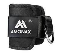Amonax Sangle Cheville Musculation Poulie - Sangle Musculation et de Fitness sur Le Câble Machines pour Training Leste Chevilles (1 Pièce - Noir)