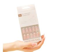 Amond Middle Press On Nails 30pcs Set Artificial Nails French Tip Art Decoration False For Women And Girls Fashion Nail Accessoires