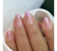 Amond Press On Nails Faux Nails Glitters Glues Sur L'acrylique Artificiel 24pcs Bâton Pour Les Femmes Girls Acryliques Glues Nail Pour Les Femmes Clear