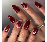 Amond Press On Nails Glossy Fake Stick En 12 Size 24pcs French Tips For Diys Art Decorations Glues Acryliques Nail Pour Les Femmes Clear