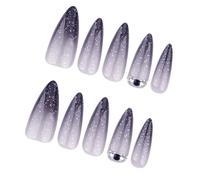 Amond Press On Nails Richestones Faux Bâton En 12 Tailles 24pcs Tips Français Décorations Artistiques Stilettos Amond Press Nail
