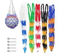 AMONENZ 5 Pièces Filets de Balle Portables, Filet Ballon Capacité 1 Balle, Filets Portables pour Ballon, avec 5 Aiguilles à Bille, pour Football, Basketball, Handball et Sports de Plein Air