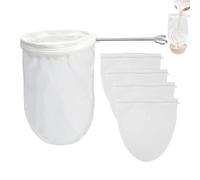 AMONENZ 5 Pièces Filtre Lait Vegetal 29.5 x 30,5 cm, Filtre Jus de Fruit en Coton, Sacs de Lait de Noix avec Support, Tissu Passoire Réutilisable, pour des Laits, Jus et Thé