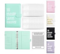 AMONENZ Budget Planner, A5 Classeur Budget, Poussière Enveloppe Budget, Classeurs à anneaux, avec 100 Enveloppes, pour Bureau École à Domicile, Vert