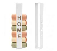 AMONENZ Porte Serviette sans Percage, 42 cm Porte Serviette Mural Salle de Bain, Blanc Support Serviettes D'invité, avec Inscription Home Découpée, pour Salle de Bain et la Cuisine