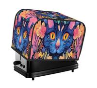 Among The Blue Cat Flowers Housse pour grille-pain 2 tranches de cuisine avec poches Protection contre la poussière et les traces de doigts