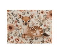 Among The Spotted Deer Flowers Puzzle en bois de 500 pièces pour adultes Puzzle stimulant pour jeu de taille 38,1 x 51,8 cm