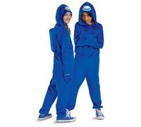 AMONG US Combinaison à capuche Blue Impostor classique pour enfants par Disguise - Costume sous licence officielle avec le look iconique Blue Impostor pour Halloween et les soirées déguisées.