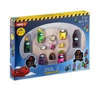 Among Us Crewmate Lot de 8 figurines de luxe, marchandise officielle parfaite à collectionner, cadeau pour fan de jeu (bleu) / L'assortiment/l'emballage peut varier