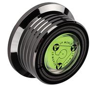AMONIDA 1 X Stabilisateur de Disque Vinyle, Stabilisateur de Poids D'enregistrement, Pince à Disque en Aluminium, Nivellement à Bulles pour Platine Vinyle, Rotation Stable (Noir Brillant)
