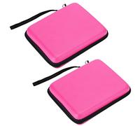 AMONIDA 2 Pièces étui Rigide Résistant aux Chocs en EVA pour 2DS, Sac de Protection Portable pour Le Stockage des Consoles de Jeux, Rose/Bleu/Noir/Rouge, 9,3 Oz, Pratique pour Placer des Accessoires