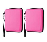 AMONIDA 2 Pièces étui Rigide Résistant aux Chocs en EVA pour 2DS, Sac de Protection Portable pour Le Stockage des Consoles de Jeux, Rose/Bleu/Noir/Rouge, 9,3 Oz, Pratique pour Placer des Accessoires
