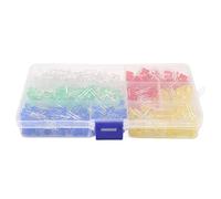 AMONIDA 500 Pièces de Diodes LED à Semi-conducteur de Couleur Variée de 5 Mm, Diode LED, Diodes avec Boîte de Rangement, Idéales pour Indicateur de Signal de Bricolage