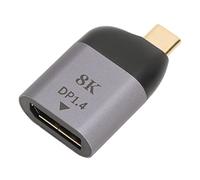 AMONIDA Adaptateur USB C vers DisplayPort, 8K 60 Hz en Alliage d'aluminium Compact Portable Plug and Play avec 4 Supports, Idéal pour Les Ordinateurs Portables, Moniteurs, Tablettes