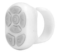 AMONIDA Anneau de Télécommande Bluetooth, Clicker de Doigt Confortable pour Tourner et Regarder des Pages Vidéo de Selfie, Matériau ABS (White)