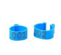 AMONIDA Anneaux de Cuisse de Poulet, Bandes de Volaille Colorées Non Toxiques pour Différencier Les Races, Ensemble de 100 Pièces Disponibles en 6 Couleurs (Blue)