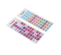 AMONIDA Autocollants Durables pour Clavier Anglais, pour Ordinateurs Portables et PC, Capuchons de Touches Imperméables en PVC, Paquet de 2 (E)