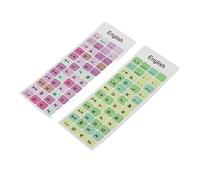 AMONIDA Autocollants Durables pour Clavier Anglais, pour Ordinateurs Portables et PC, Capuchons de Touches Imperméables en PVC, Paquet de 2 (C)