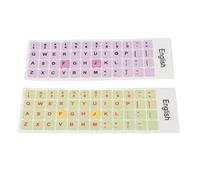 AMONIDA Autocollants Durables pour Clavier Anglais, pour Ordinateurs Portables et PC, Capuchons de Touches Imperméables en PVC, Paquet de 2 (D)