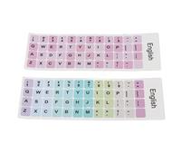 AMONIDA Autocollants Durables pour Clavier Anglais, pour Ordinateurs Portables et PC, Capuchons de Touches Imperméables en PVC, Paquet de 2 (A)