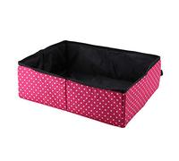 AMONIDA Bac à Litière Pliable pour Chat, étanche, Prêt à Voyager, Toilettes Pliables pour Animaux de Compagnie, pour Le Camping, Facile à Nettoyer, 1 unité (Point Rose)