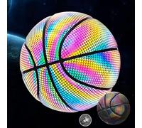 AMONIDA Ballon de Basket Lumineux Taille 7, Brille dans Le Noir en Cuir Composite PU, Durable, Poignée Souple, sans Batterie Nécessaire, Idéal pour Les Jeux de Nuit pour Adultes et Enfants (#1)