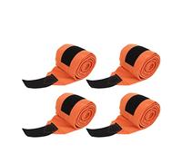 AMONIDA Bandage de Compression Enveloppant Les Jambes de Cheval en Polaire, pour l'exercice, Support Doux et Respirant, 4 Pièces (Orange)