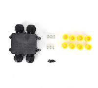 AMONIDA Boîte de Jonction en Plastique, étanche, Durable, électrique, 4 Voies, Type H pour équipement Extérieur, 71x57x29mm, Noir