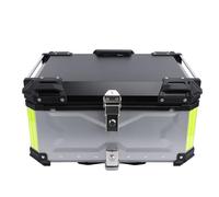 AMONIDA Boîtier Supérieur de Moto 65L, Coffre de Coffre en Alliage D'aluminium étanche et Durable pour Casques, Bagages et Plus Encore (Silver)