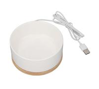 AMONIDA Bol d'eau Chauffant en Céramique USB, Bol Thermique Intelligent à Chauffage Automatique, à Base de Bois Composite pour Animaux de Compagnie, Idéal pour Les Chats et Les Chiens en Hiver