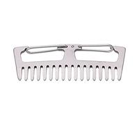 AMONIDA Boucle de clé de Peigne en Titane, Peigne en Alliage de Titane Ferme Pratique léger Compact pour la Maison pour l'extérieur